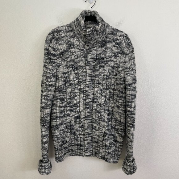 Banana Republic Womens Medium Marled Cardigan Sweater Wool Blend Chunky Knit - Picture 9 of 13